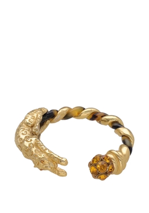 Vintage panther-motif twisted cuff bracelet - Gold