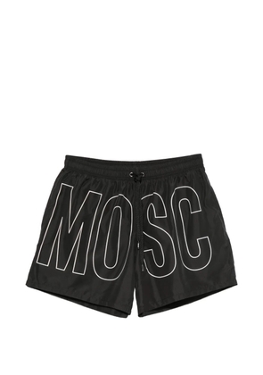 Moschino logo-print drawstring swim shorts - Black