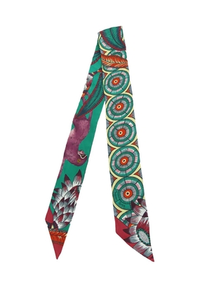 Hermès Pre-Owned 1999-2007 The Savana Dance Silk Twilly Scarf scarves - Green