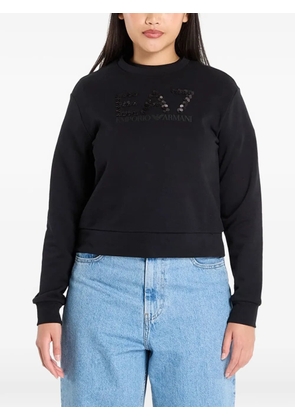 Ea7 Emporio Armani sequin-embellished logo-print sweatshirt - Black
