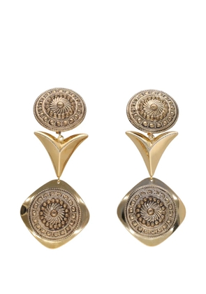 Vintage embossed drop earrings - Gold