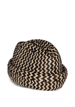 Henrik Vibskov Newspaper zigzag-woven hat - Black
