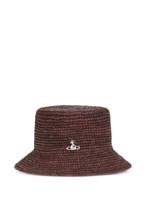 Vivienne Westwood raffia Orb-plaque bucket hat - Brown