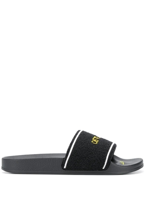 Off-White logo-print slide sandals - Black