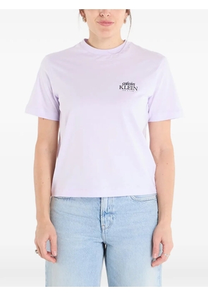 Calvin Klein logo-embroidered T-shirt - Purple