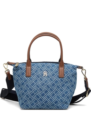 Tommy Hilfiger geometric-pattern denim tote bag - Blue