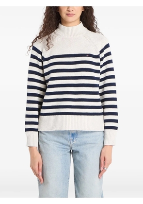 Tommy Hilfiger stripe-pattern raglan-sleeve sweater - White