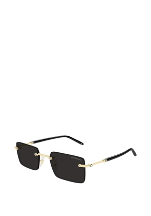 Montblanc rimless rectangle-frame sunglasses - Gold