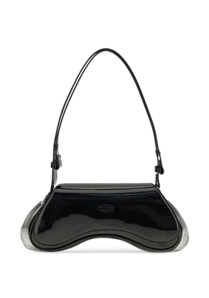 Diesel Play-Glossy patent-finish shoulder bag - Black