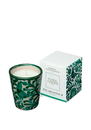 Casa Lopez Pelargonium floral-pattern candle - Green
