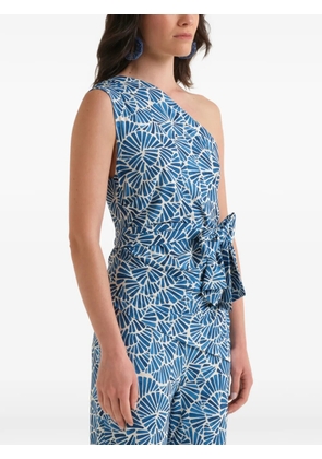 MALIPARMI shell-print draped top - Blue