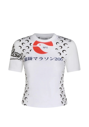 Marine Serre moon-print T-shirt - White