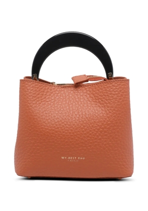 MY BEST BAG logo-print leather tote bag - Orange