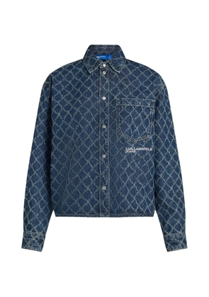 Karl Lagerfeld Jeans argyle denim shirt - Blue