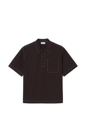 Lacoste contrast-stitch chest-pocket shirt - Brown