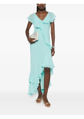 Marella ruffled asymmetric-hem dress - Blue