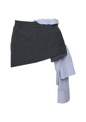 GRACE ELWOOD Peek-Out pinstripe skirt - Grey