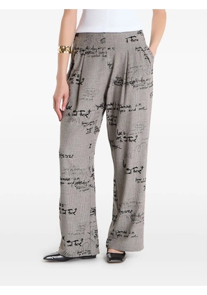 Desigual check-print pleated trousers - Grey
