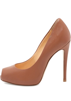 Giuseppe Zanotti peep-toe leather pumps - Brown