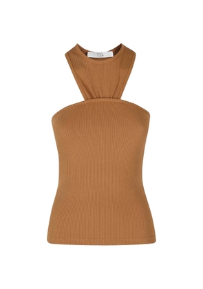 Tela ribbed-knit halterneck top - Brown