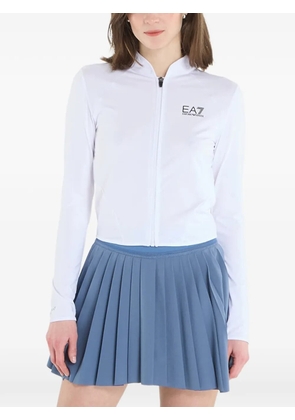Ea7 Emporio Armani logo-print zip-up sweatshirt - White
