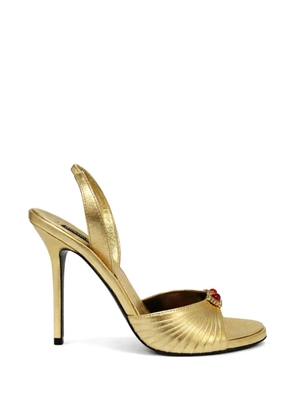 Roberto Cavalli jewel-embellished pleated sandals - Gold