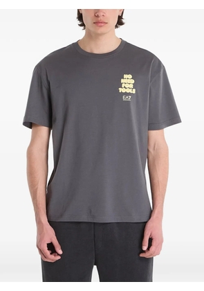 Ea7 Emporio Armani slogan-print graphic-print T-shirt - Grey