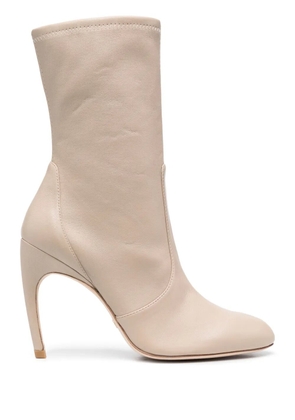 Stuart Weitzman Luxecurve 100mm stretch booties - Neutrals