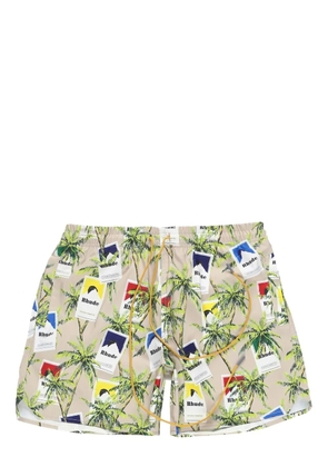 RHUDE graphic-print deck shorts - Neutrals