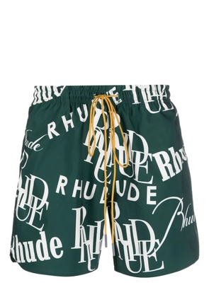 RHUDE graphic-print deck shorts - Green