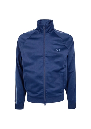 Fred Perry Laurel Wreath-embroidered zip-up jacket - Blue