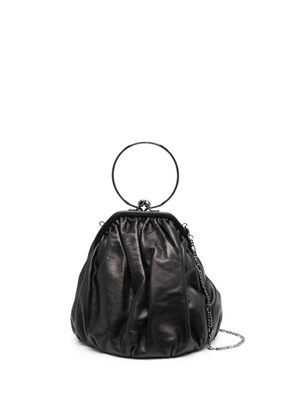 Yohji Yamamoto Clasp Drape leather tote bag - Black