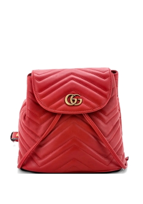 Gucci Pre-Owned GG Marmont Drawstring Matelasse Leather Mini backpack - Red