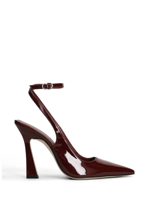 Stuart Weitzman patent-finish ankle-strap pumps - Red