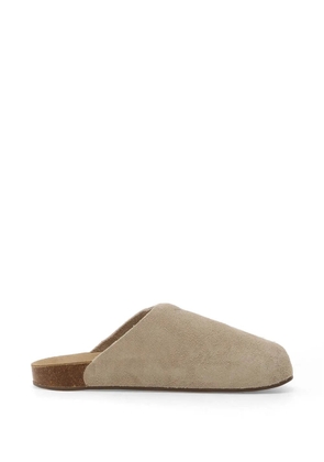adidas logo-detail suede mules - Neutrals