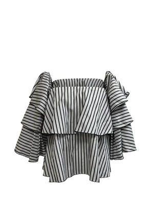 Caroline Constas striped off-shoulder blouse - White