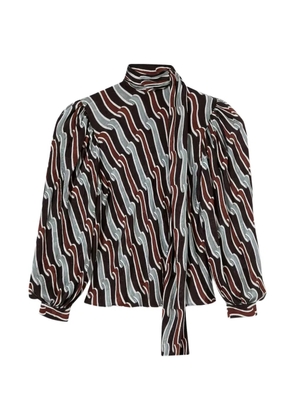 Gucci Heritage Ribbon-print blouse - Black