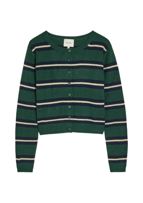 Reformation Clara striped-knit cardigan - Green