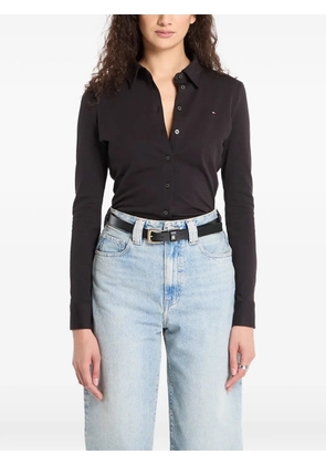 Tommy Hilfiger logo-patch long-sleeve shirt - Black