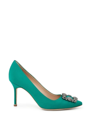 Manolo Blahnik Hangisi 90 crystal-buckle pumps - Green