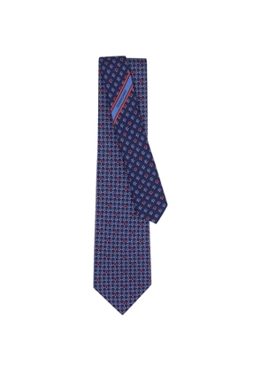 Ferragamo Gancini turtles-print silk tie - Blue