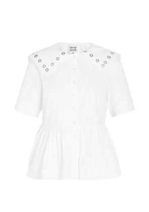 DAMSON MADDER Cyrus eyelet-embellished peplum blouse - White