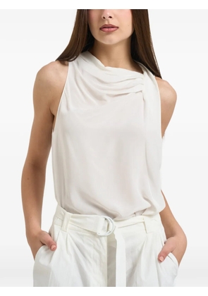 Patrizia Pepe draped sleeveless blouse - White