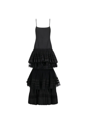 Blumarine pleated tiered maxi dress - Black