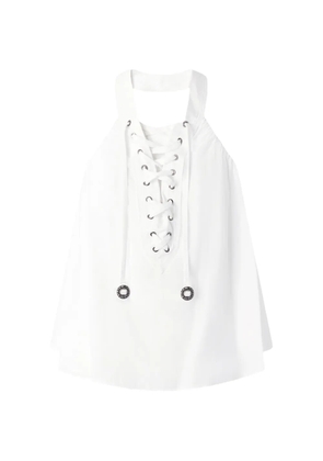 PINKO lace-detail halterneck blouse - White