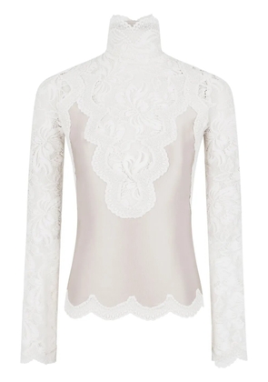 Rabanne long-sleeve lace top - White