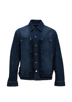 Simone Rocha ruffle-trimmed denim jacket - Blue