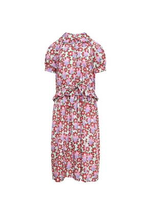 Comme Des Garçons Girl strawberry-print ruffled midi dress - Multicolour