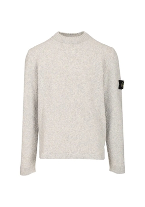 Stone Island logo-patch ribbed-knit sweater - Grey