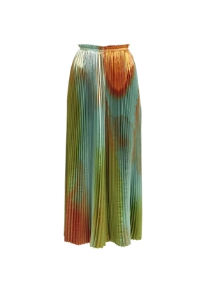 Ulla Johnson pleated abstract-print skirt - Green
